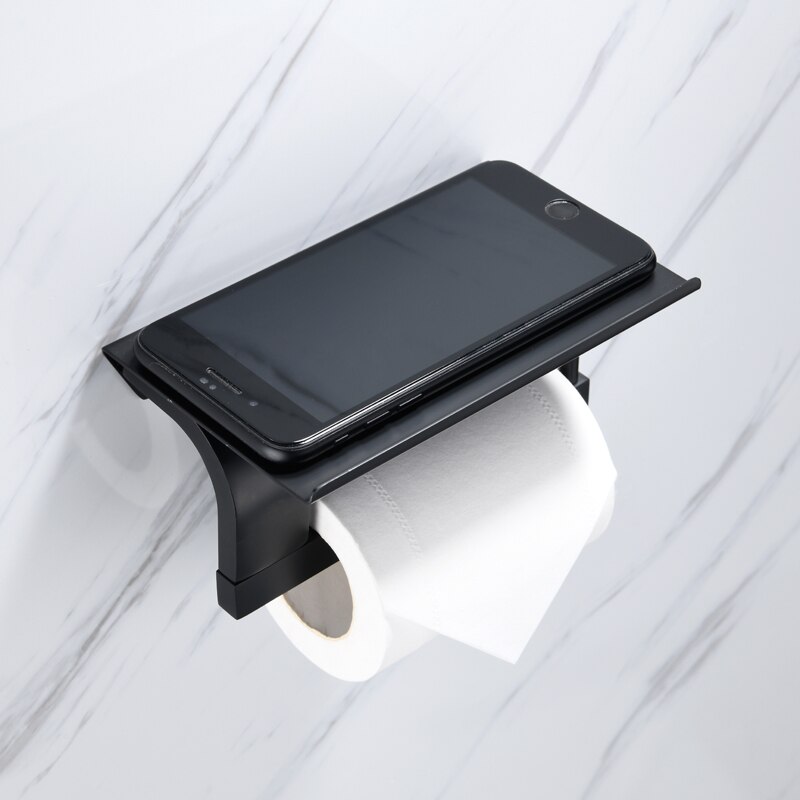 Soporte para papel de cocina, de acero inoxidable, Portarrollos de papel negro para baño, soporte de papel higiénico, soporte de papel para baño hardwa