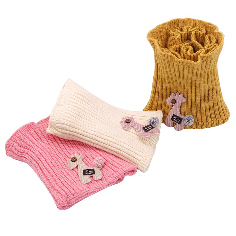 Toddler Children Knitted Neck Scarf Cartoon Warmer Crochet Cowl Collar Circle Warmer Winter Casual Soft Scarves For Baby