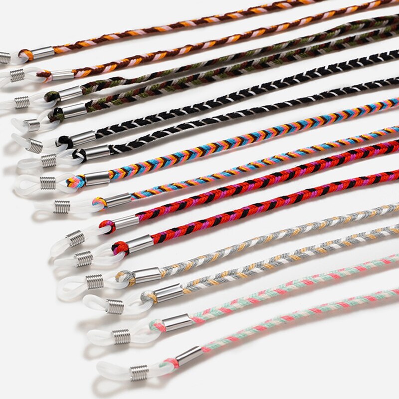 1PC gruby Twist okulary skórzana linka łańcuch okulary oplot okulary smycz Outdoor Sports antypoślizgowe akcesoria okularowe