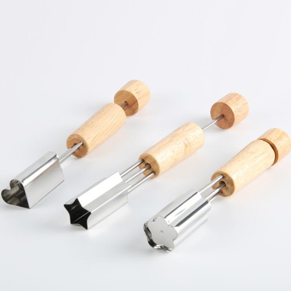 Estrella en forma de corazón de verduras cortador mango de plástico portátil cocinar herramientas de acero inoxidable de corte de fruta morir cocina Gadgets $