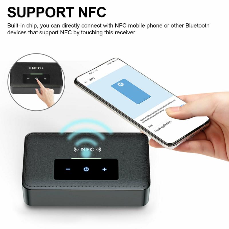 Блютуз Адаптер Draadloze 3.5Mm Aux Nfc Om 2 Rca Audio Adapter Bluetooth5.0 Zender Ontvanger