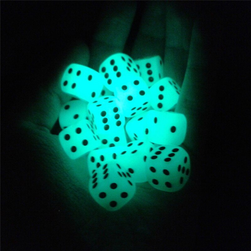 5 teile/los Nachtleuchtende Würfel 6 Seite 14mm Licht leucht Spielzeug Spaß Bord Spiel Nacht Bar KTV Unterhaltung Spiel Zubehör