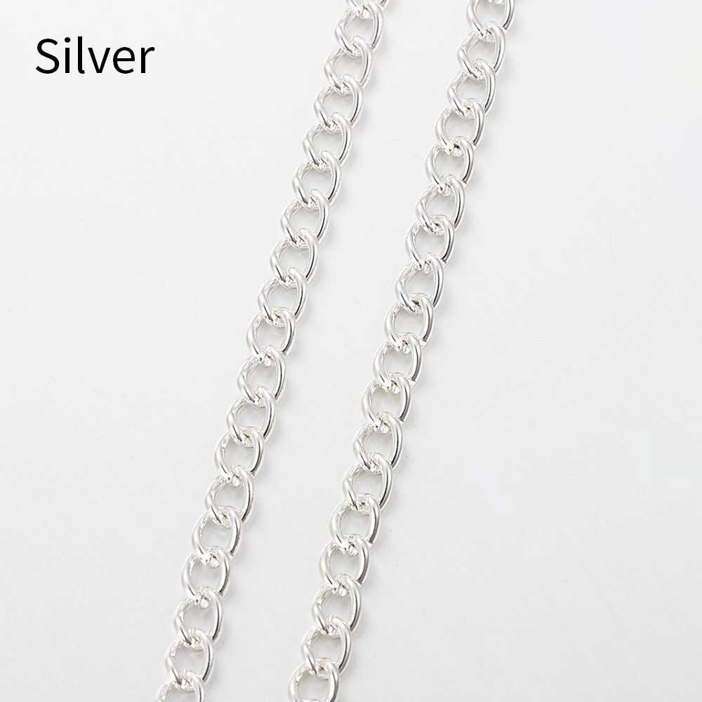 2 m/lote de cadenas para collar y pulsera, cadena de eslabones chapada en plata/oro/negro de armas/bronce de 2,5/3,5/4,5mm para accesorios de fabricación de joyería DIY: S / Negro