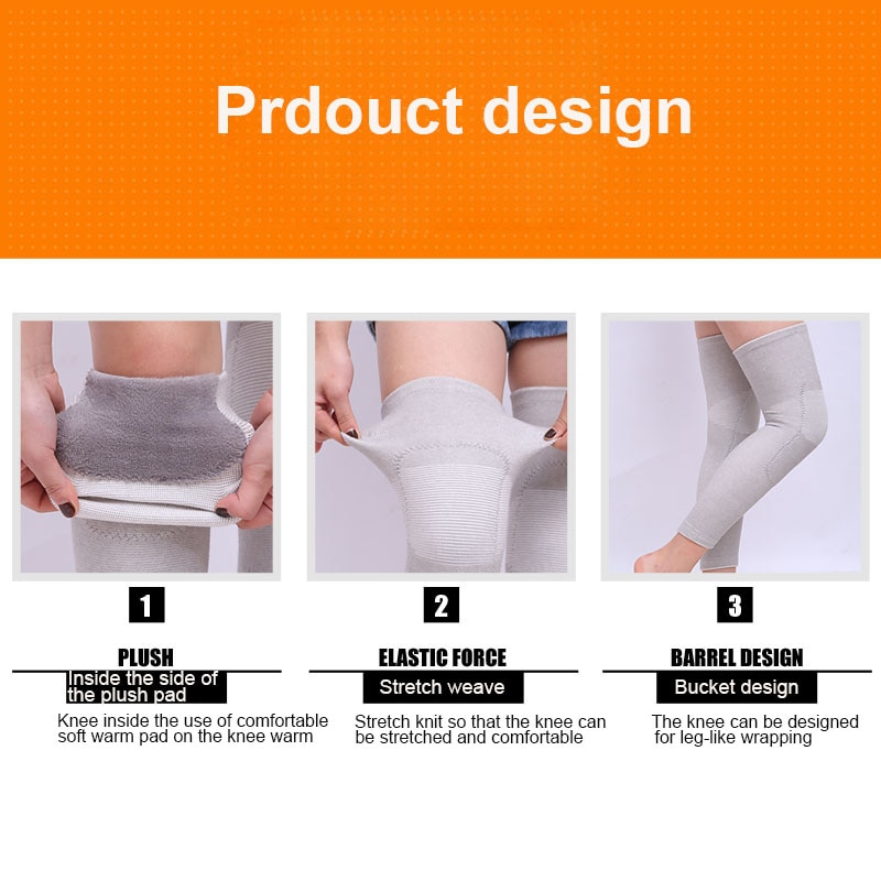 Aoloks-rodillera de apoyo para la rodilla, protector elástico para lesiones en el gimnasio, cálido, ideal para el invierno, 1 par