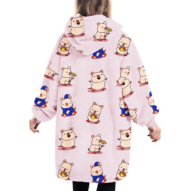 CYSINCOS enfants hiver TV poche à capuche couvertures enfants peignoir canapé confortable couverture sweat en peluche couvertures outwear