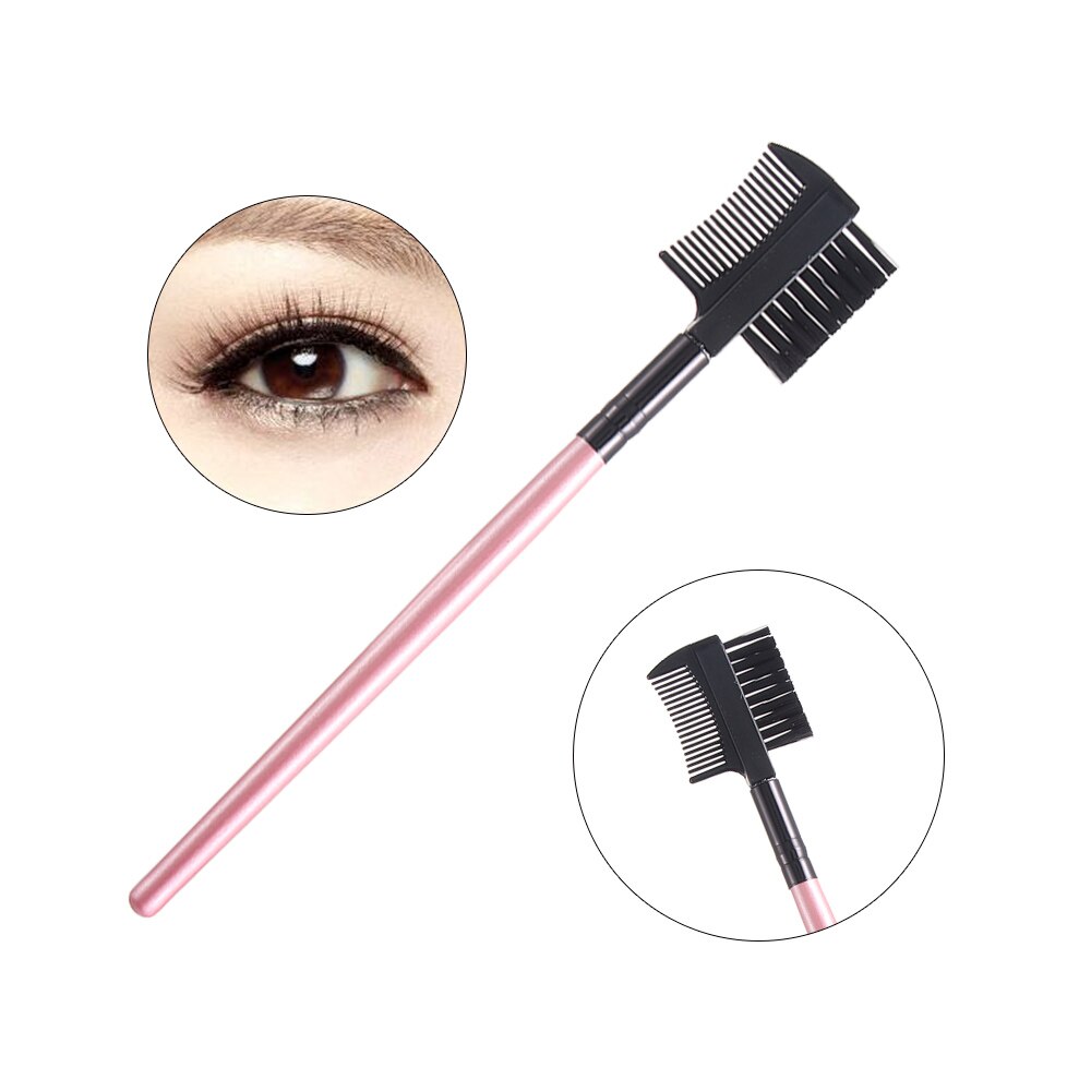 2 in1 Dual Purpose Eyelash Comb Pink Black Eyelash Eyebrow Brush Comb Eye Makeup Tool Eyelash Extension Tool