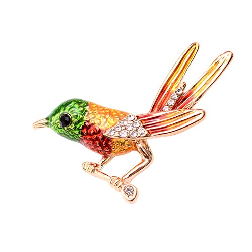 (Inklaring Verwerking) Elegante Dier Insect Broches Pins Bee Mier Flamingo Pauw Mannen Vrouwen Broche Voor Party: 12 green head