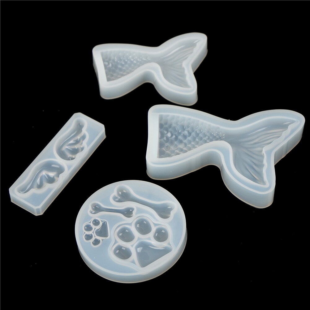 1pc botten vleugels siliconen chocolade mal fondant keuken taart bakken decoratie mal gereedschap zeemeerminstaart hondenvoetafdrukken