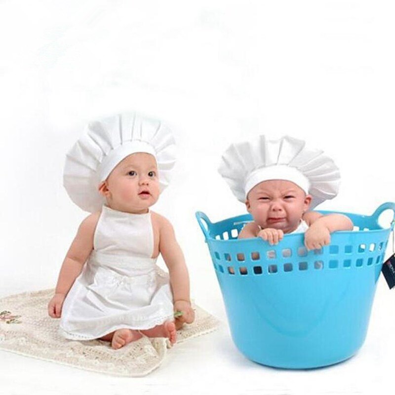 Kinderen Chef Cap En Schort Pak, lace-Up Keuken Schort Taart Makers&#39; Hoed Voor Baby Fotograferen En Cosplay Kleding