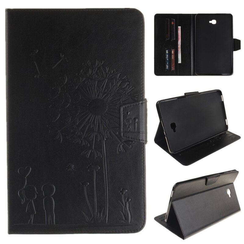 Etui na Tablet do Samsung Galaxy Tab A 10.1 2016 T580 T585 SM-T580 pokrywa Lichee styl skórzany składany stojak odwróć Tab A + film