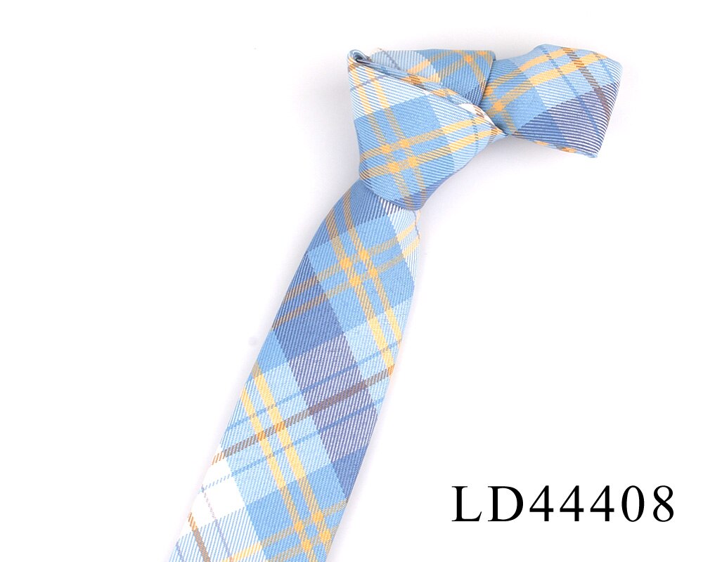 Bomulds plaid slips til mænd kvinder casua tyndt slips til bryllupsfest drenge piger jakkesæt slips slank ternet slips gravata: Ld44408