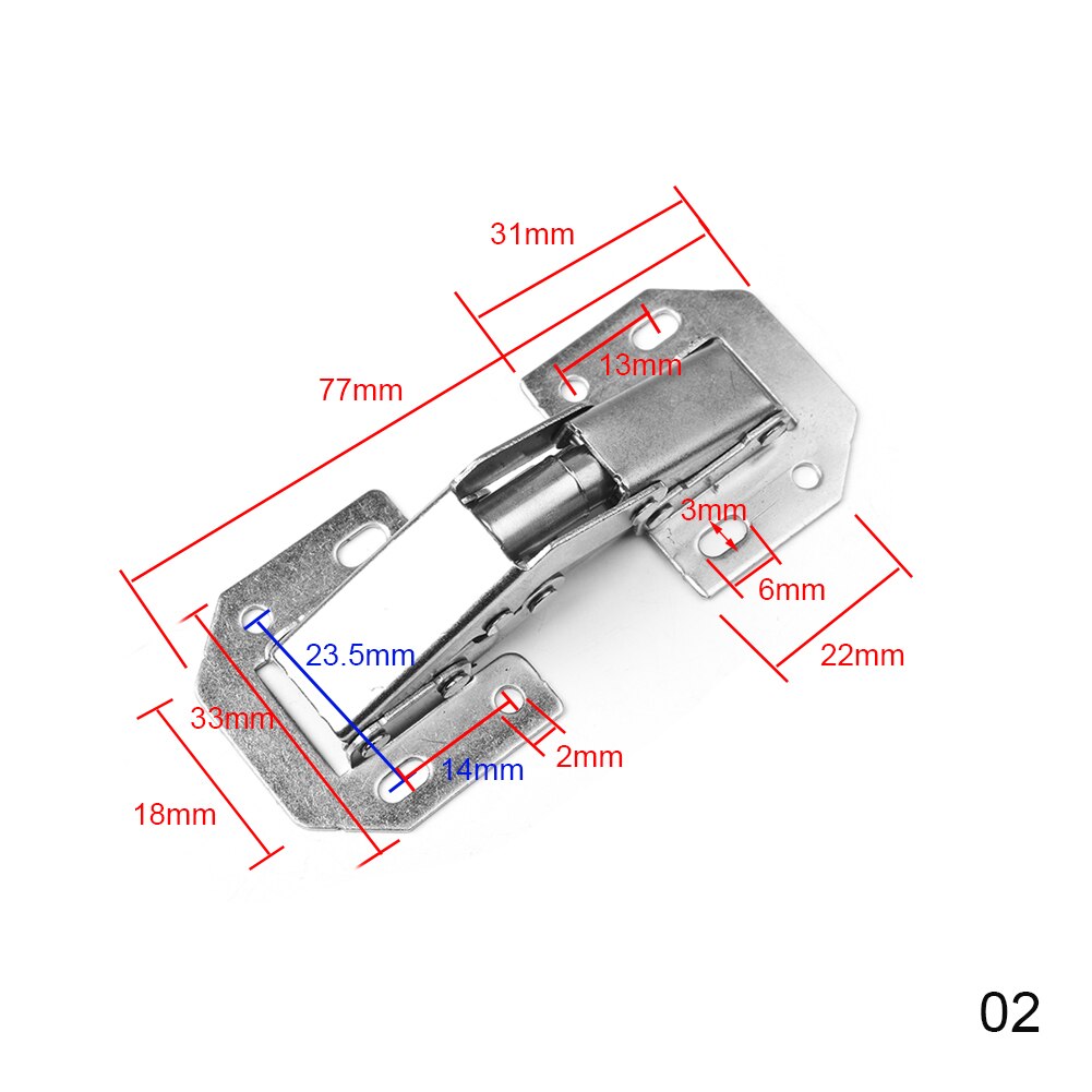 Praktische 90 Graden Kast Scharnieren 3 Inch No-Boren Gat Bridge Vormige Lente Scharnier Kastdeur Hardware Met Schroef #288741