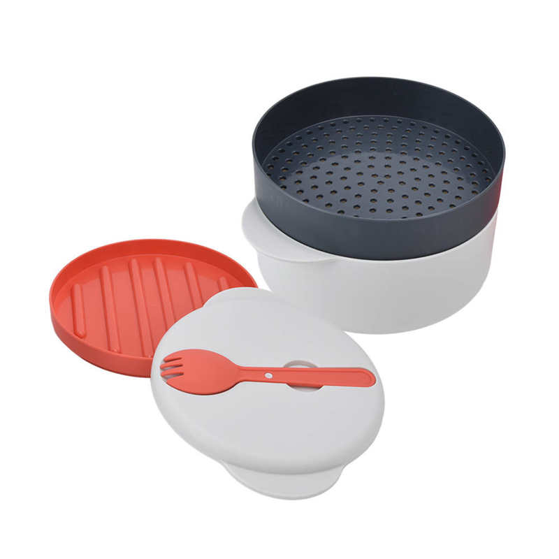 Microwave Steaming Container Kitchen Microwave Vegetables Cooker Stackable for Home