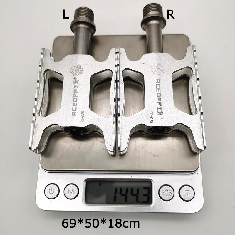 2 size ultralight 158g bicycle pedal for Brompton bike black/silver color aluminum + titanium axis 1pair: silver