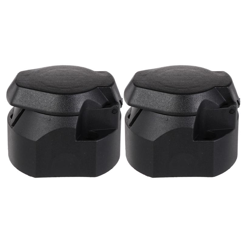 2pcs 12V 7 Pin Trailer Adapter Socket Truck Interface Socket with EU Plug