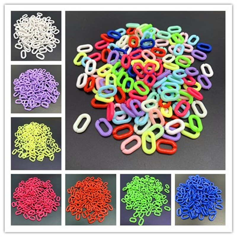 50pcs 15x10mm Acrylic Link Chain Keychains For Necklace Bracelet Making Colorful Chain Plastic Chain Links Jewelry Making