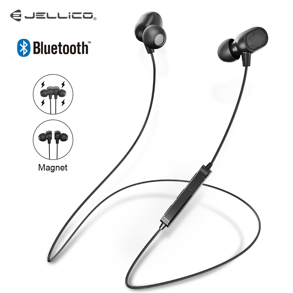 Jellico Draadloze Bluetooth Koptelefoon Hoofdtelefoon Bluetooth 5.0 Sport Headset Met Mic Nekband 3D Bass Stereo Sport Oordopjes