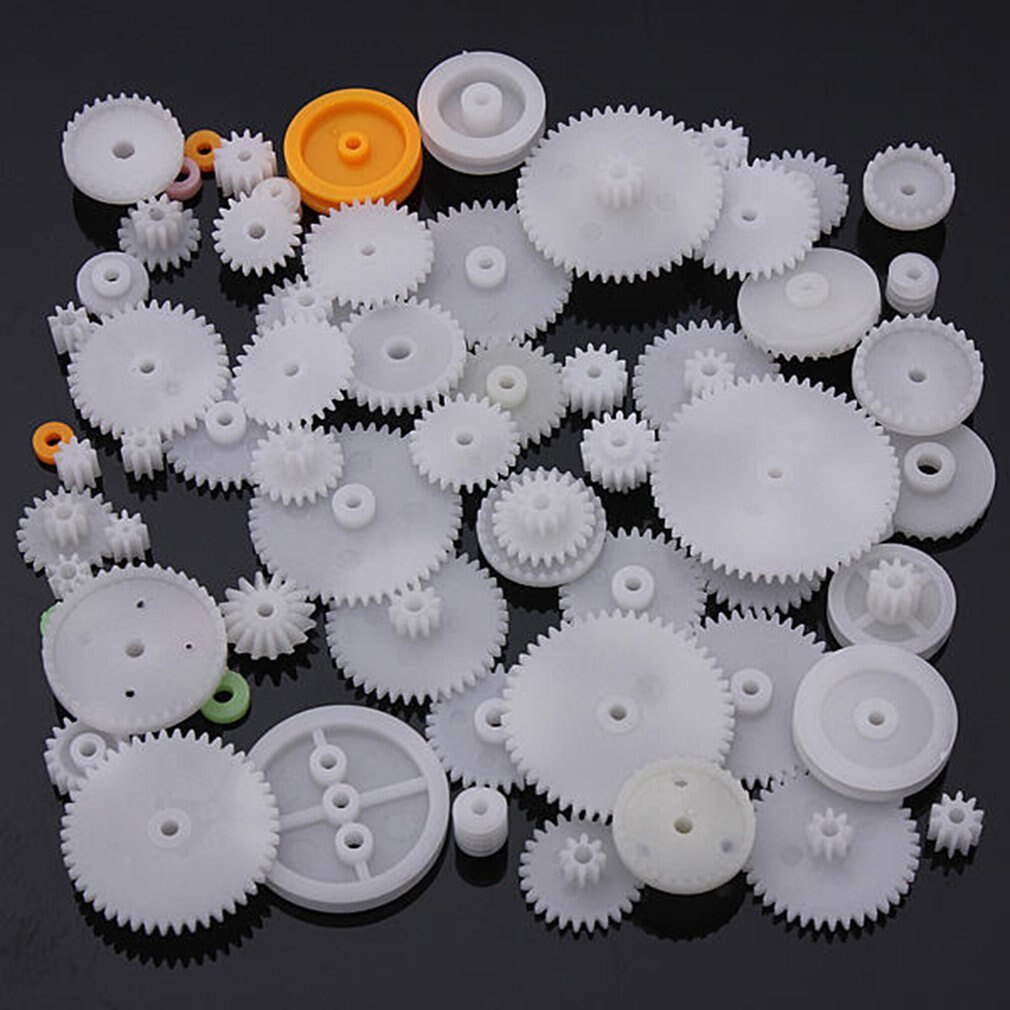64 type plast krone gear enkelt dobbelt reduktion motor gear snekkegear