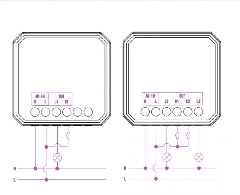 AUBESS Tuya WiFi Mini Smart Switch DIY Light Switch Module 1/2 Gang Smart Life APP Remote Control Work With Google Home Alexa