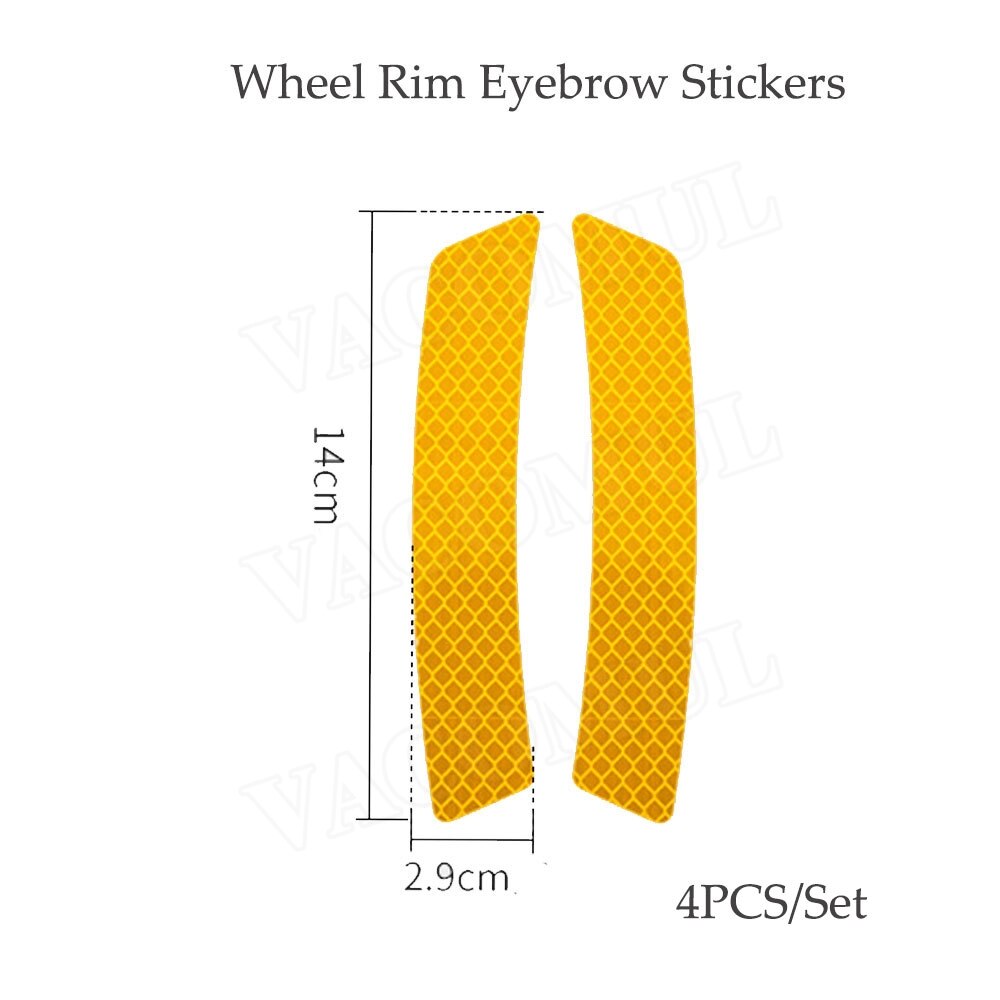 Universele Auto Bumper Reflecterende Waarschuwing Strip Stickers Velg Wenkbrauw Waarschuwen Licht Reflector Beschermende Sticker Scratch Paster