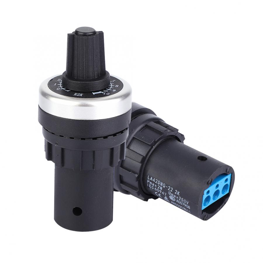 2K Potentiometer LA42DWQ Hoge Nauwkeurigheid Variabele Snelheid Verstelbare Enkele Cirkel Potentiometer 22Mm 2K Potentiometer
