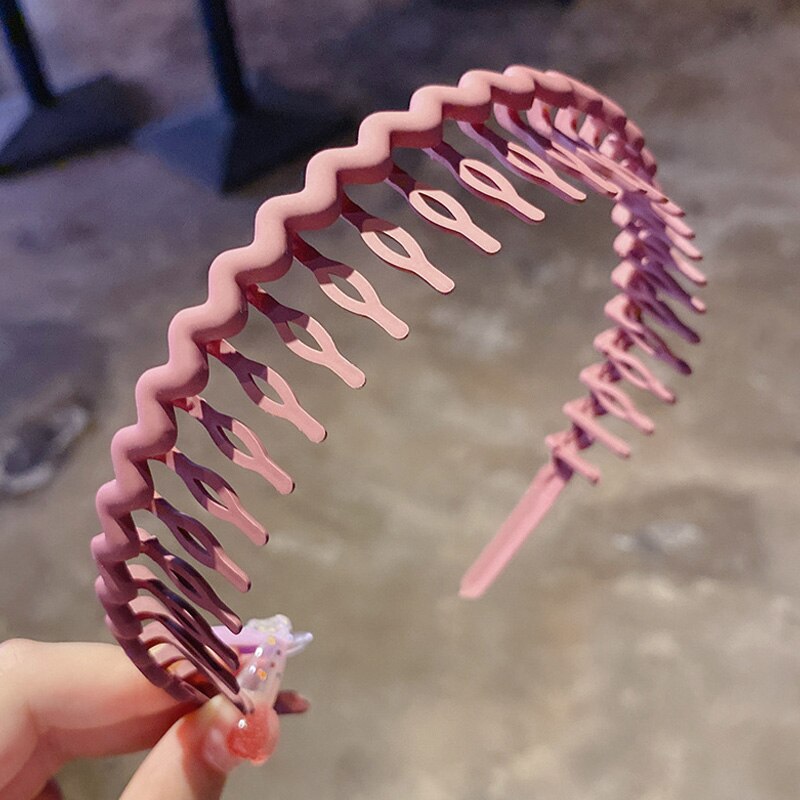 Men Women Unisex Hair Comb Zigzag Band Notched Headband Sport Headband Hairband Anti-slip Hairband For Face Washing: 9
