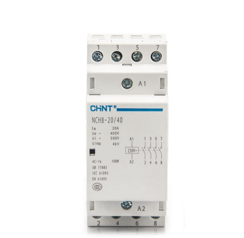 CHINT CHNT – contacteur domestique modulaire AC, 220V 230V AC 20A 1NO 1NC 2NO 2NC