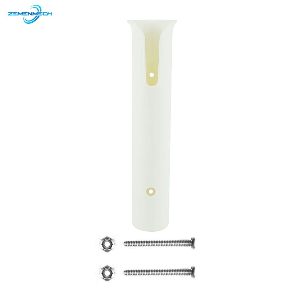 2PCS White Plastic Fishing Rod Holder Fishing Tackle Socket Marine Angling Box Kayak Yacht Catamaran Tube Mount Bracket Pontoon