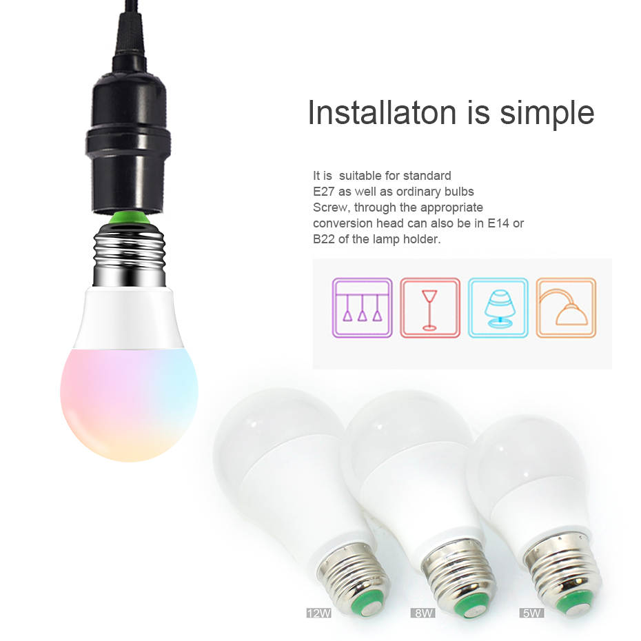Magic RGB LED Light Bulb AC85-265V Smart Lighting Lamp Color Change Dimmable With IR Remote Controller 5W 10W 15W Smart Bulb