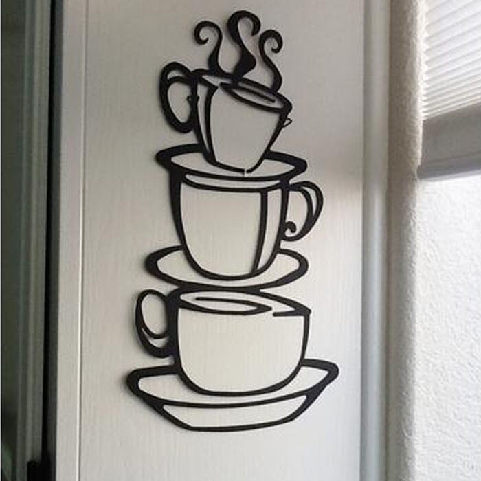 1Pc Koffie Cup Engels Muursticker Verwijderbare Diy Keuken Decor Coffee House Cup Decals Vinyl Muursticker Decor Thuis decor