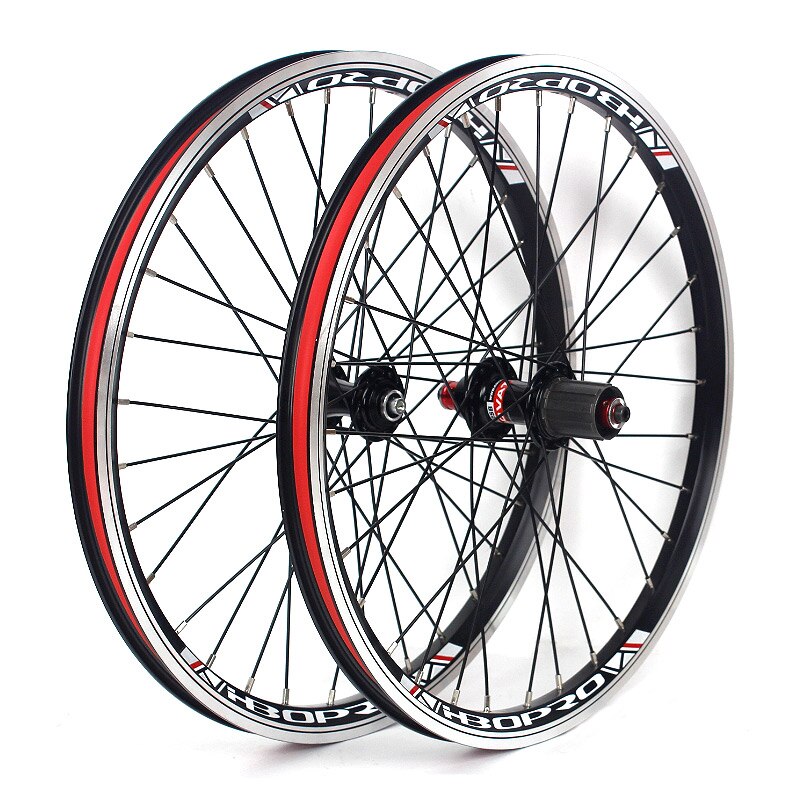 Mountain bike wheel set 20 inch 406 451 V brake disc brake double layer aluminum alloy 2 bearing 7-10 speed 32 hole wheel set