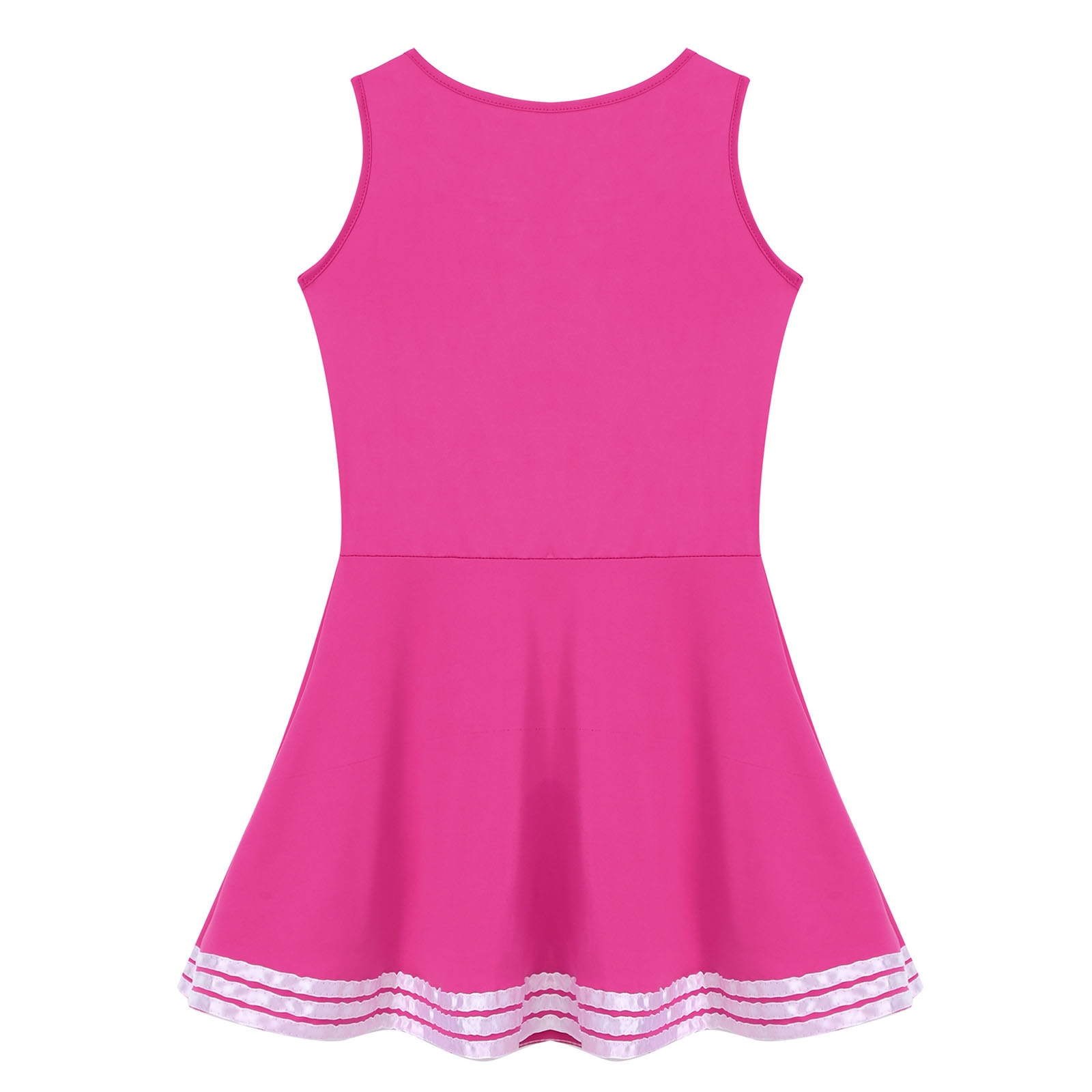 Sexy Vrouwen Cheerleading Uniform School Meisjes Mini Jurk Cheerleader Kostuums Clubwear Ronde Hals Mouwloze Sporting Party Dress