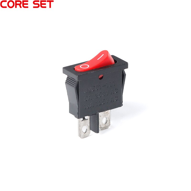 5Pcs Dunne KCD1-110 Rocker Switch Zwart Rood 19*7Mm Super Dunne Rocker Schakelaar 2 Pins 2 Versnellingen op Off 6A 250V 10A 125VAC