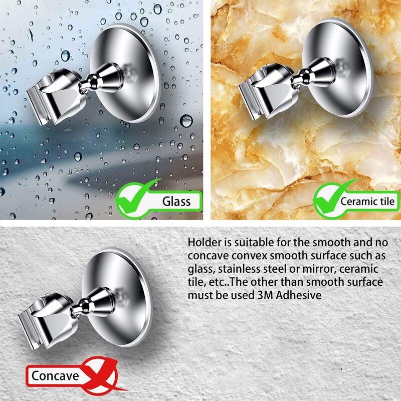 Praktische Boutique Vacuüm Zuignap Douchekop Houder Verstelbare Handheld Douchekop Houder, Bidet Sproeier Herbruikbare Removabl