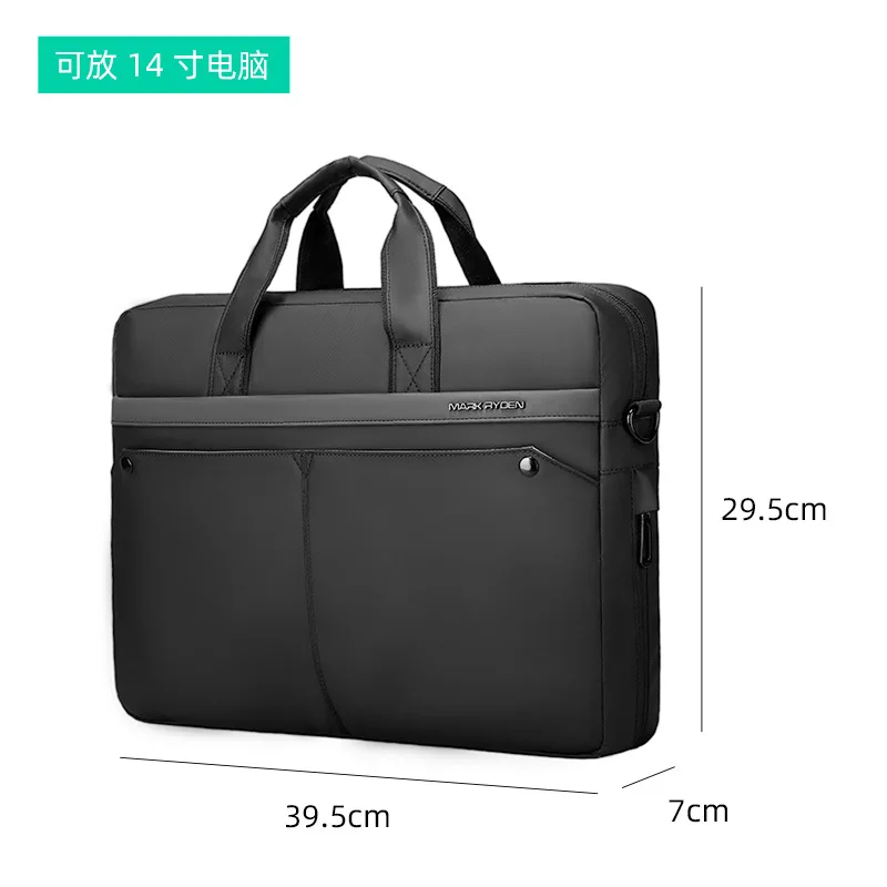 Mark Ryden 14 Borsa per laptop da 15,6 pollici Valigetta da lavoro Borsa per laptop idrorepellente a 2 vie: Black