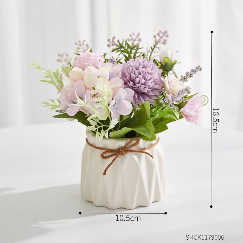 Artificial plants for decoration home decoration accessories Room decor wedding decoration Artificial flowers Desktop Bonsai: flower pot set L
