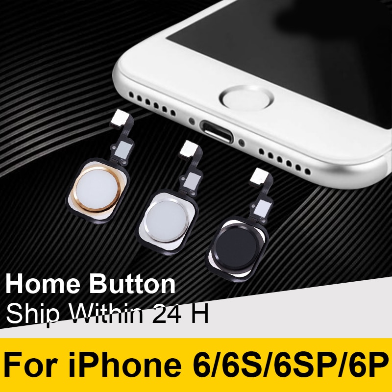 20Pcs/Set Home Button For iPhone 6 6s 6S Plus Return Back Key Home Button With Flex Cable Rubber Sticker No Touch ID Fingerprint