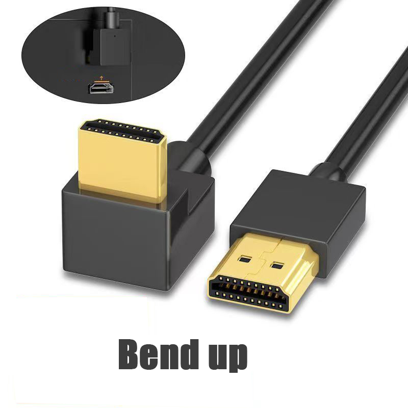 4K Elbow HDMI-compatible Extension Cable 90 Degree Down Angle Male to Female For HDMI 2.1 Cable 3D 60Hz Video HDR for TV Monitor: Other / 1m
