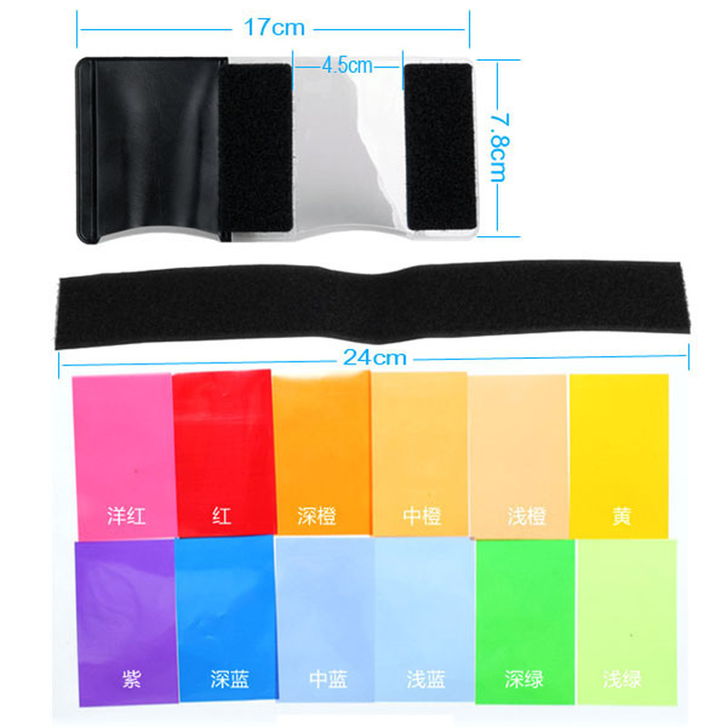 Difusor de Flash con filtro de Gel, 12 colores, caja suave, filtro de iluminación de estudio para cámara Z17, difusores de rejilla de nido de abeja