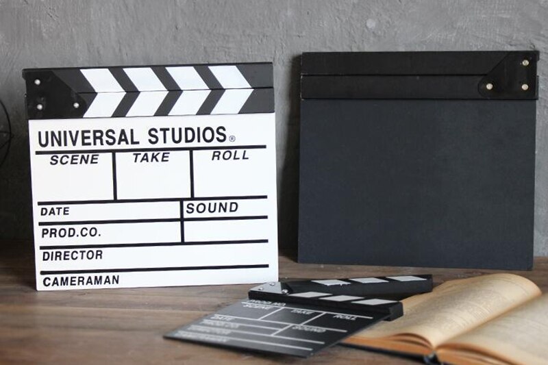 1 Pcs Director Video Scene Clapperboard Clapper Board Dry Erase Director TV Movie Clip Film Action Slate Clap Handmade Cut Prop