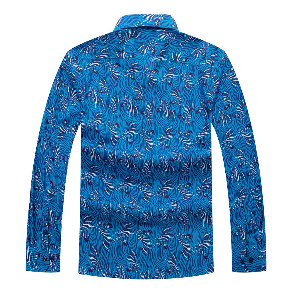 plus rozmiar 5XL 6XL 7XL 8XL męskie koszule z długim rękawem jesienne zimowe modne kwiatowe luźne koszule na co dzień męskie markowe ciuchy niebieskie czerwone