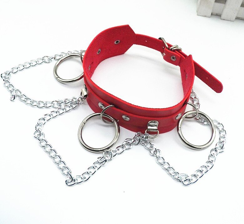 WKOUD EAM Neue Punk Joker Hip-hop Halskette Halsband Schmuck Halskette Dame Flut PF328: red