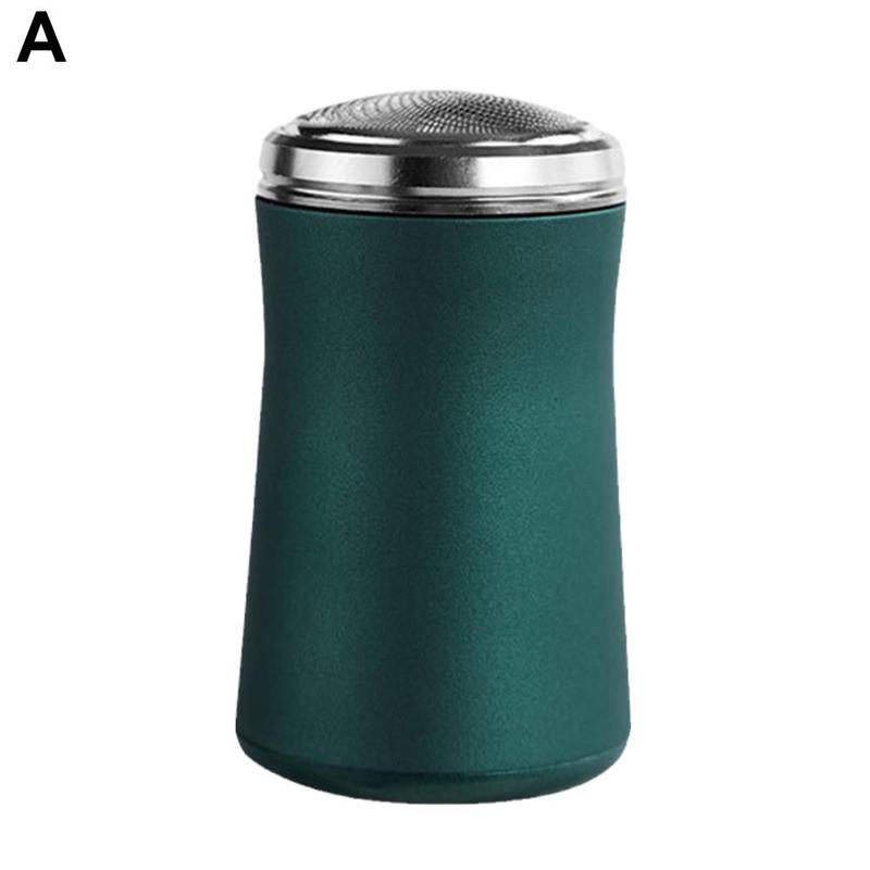 Mini lavável barbeador elétrico portátil 2 cabeça de barbear aparador barba recarregável máquina de barbear máquina viagem ferramenta: Verde claro