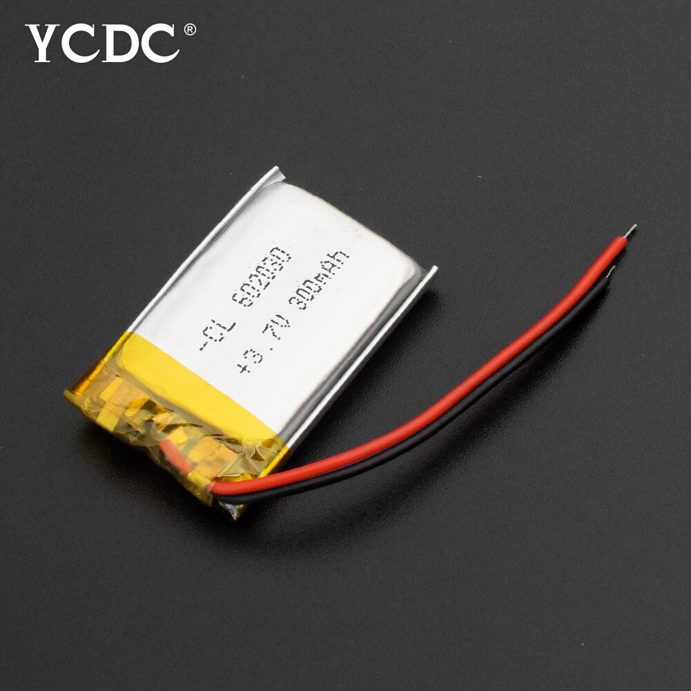 Polymer lithium battery 602030 300mAh 3.7V Li-po Rechargeable batteries li ion Battery for Bluetooth Pen Camera GPS MP5 MP3 MP4: 1Pc
