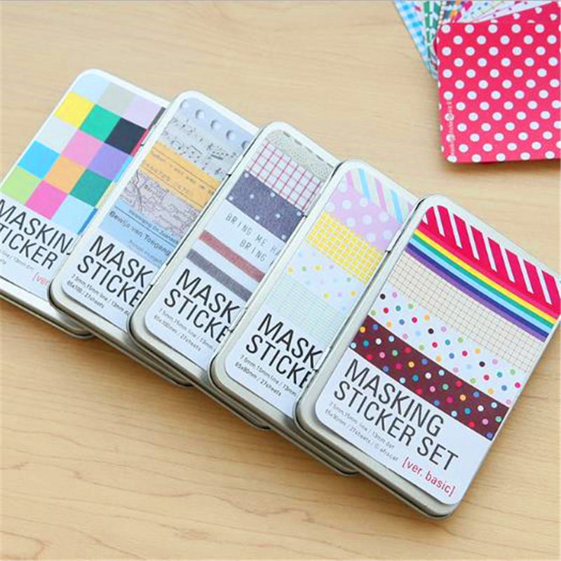 27 sheets/bag DIY Cute Kawaii Paper Masking Sticker Set Stationery Office School Supplies For Diary Album Scrapbooking Student