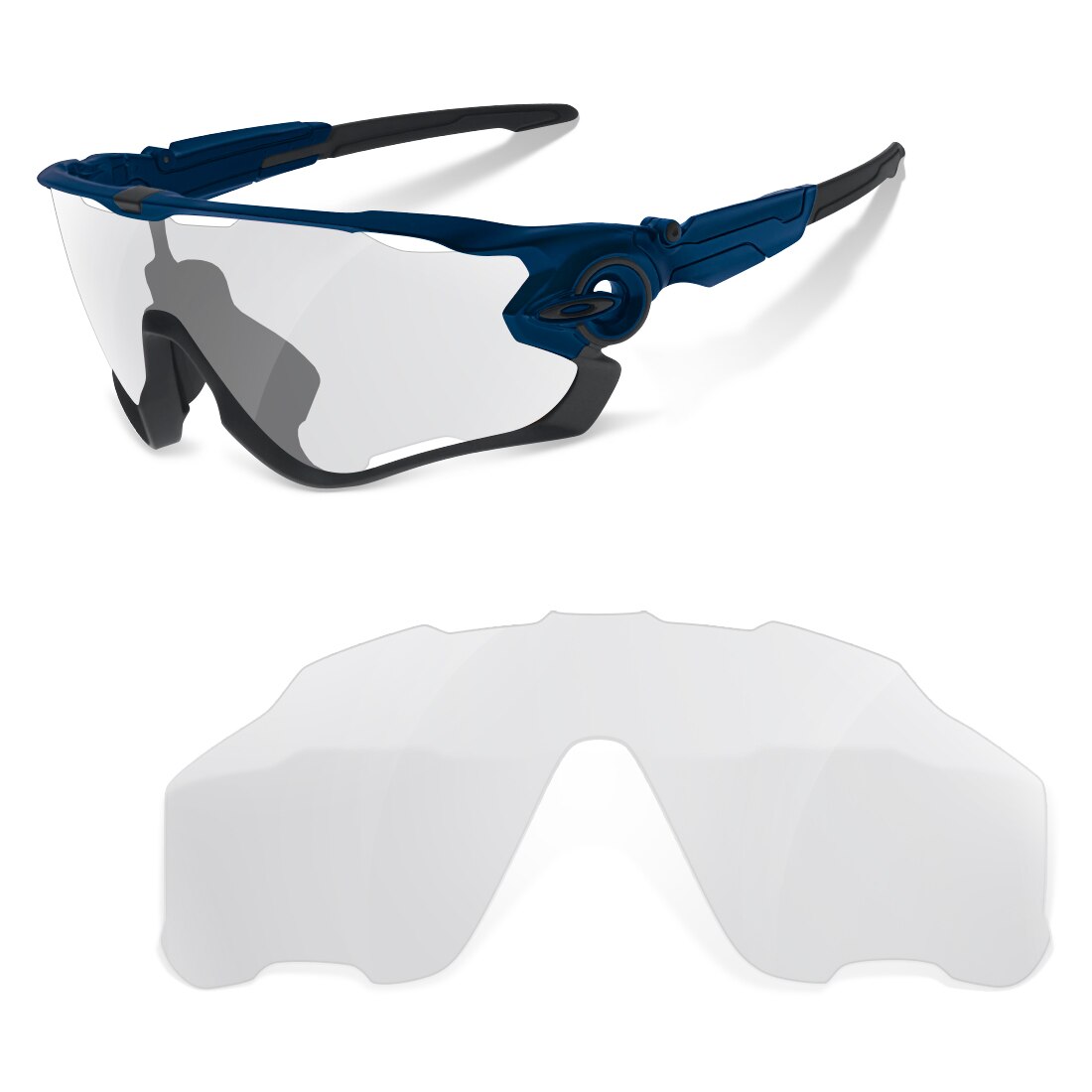 Lentes de Recambio Fotocromáticas Compatibles para Oakley Jawbreaker: Clear