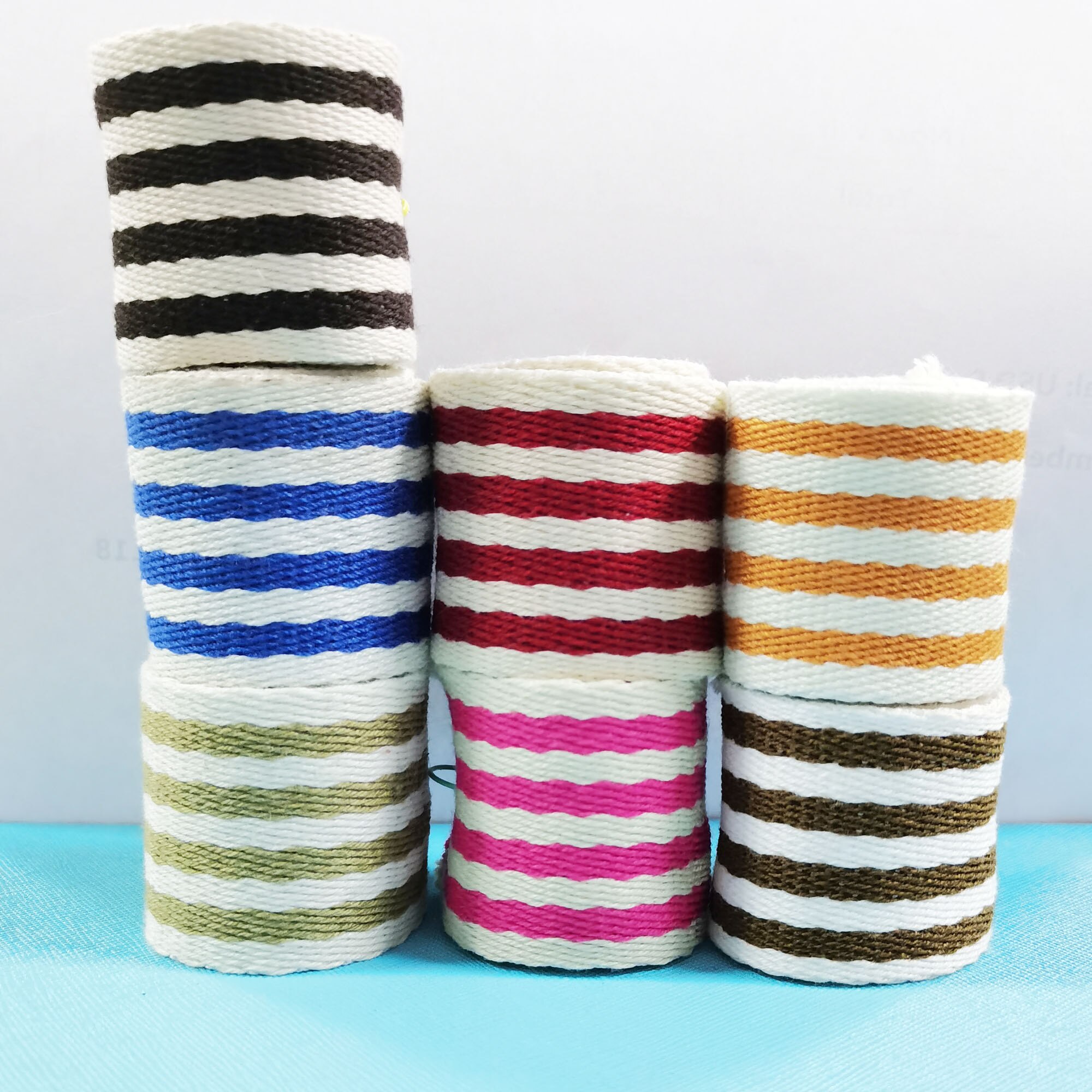 38mm Coloful Polyeste Webbing Striped Heavy weight Purse Straps Belting Bag Bandles Bag Strap for Tote Bag Upholstery Webbing