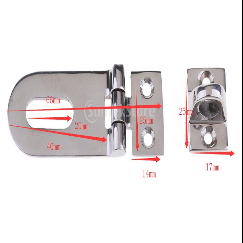 Marine Deck Cabin Stainless Steel Hasp Swivel Lock Hinge Polished Surface