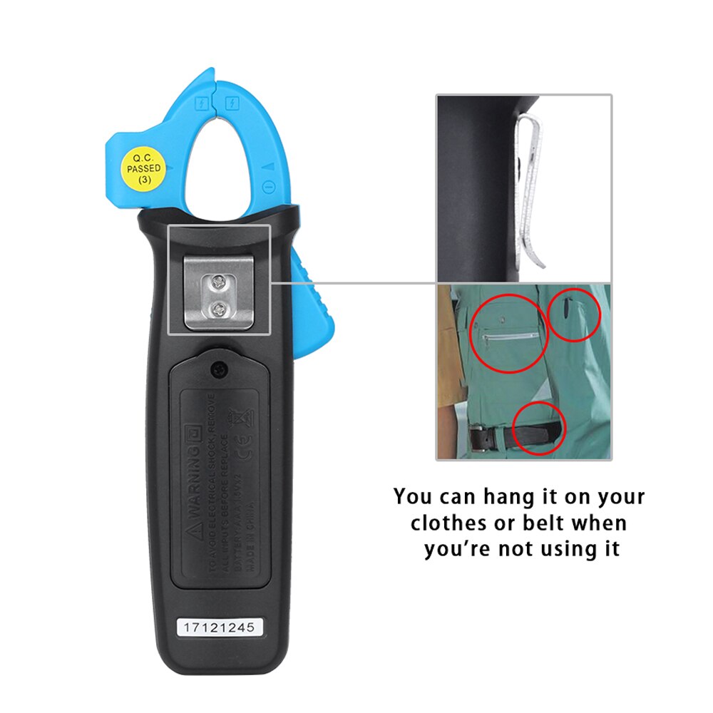 LCD Digital Clamp Meter Multimeter Voltage Current Temperature Frequency Measurement Tester