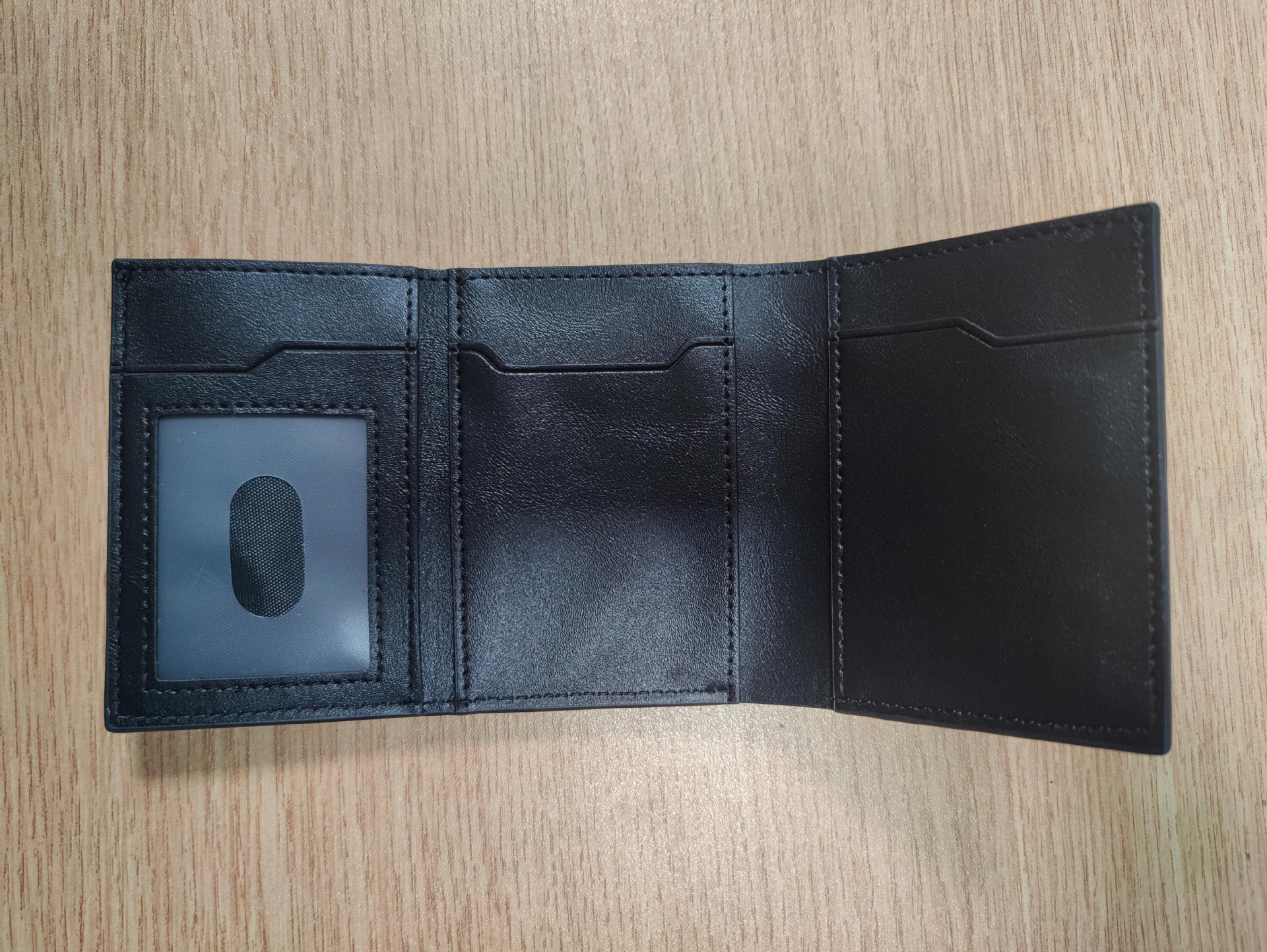 men's lock, card paper with coin and bill compartments Foldable wallet with RFID